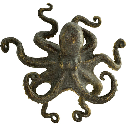 Curated Octopus by Jonathan Charles in antique dark bronze. Made from brass in a coastal style.