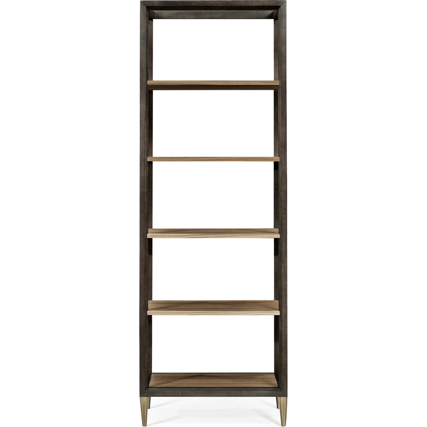 002 SR-846928 | Additional Silo | Hamilton Golden Amber Five-Tier Etagere by Jonathan Charles in brown and golden amber. Made from paldao veneer in a transitional style.