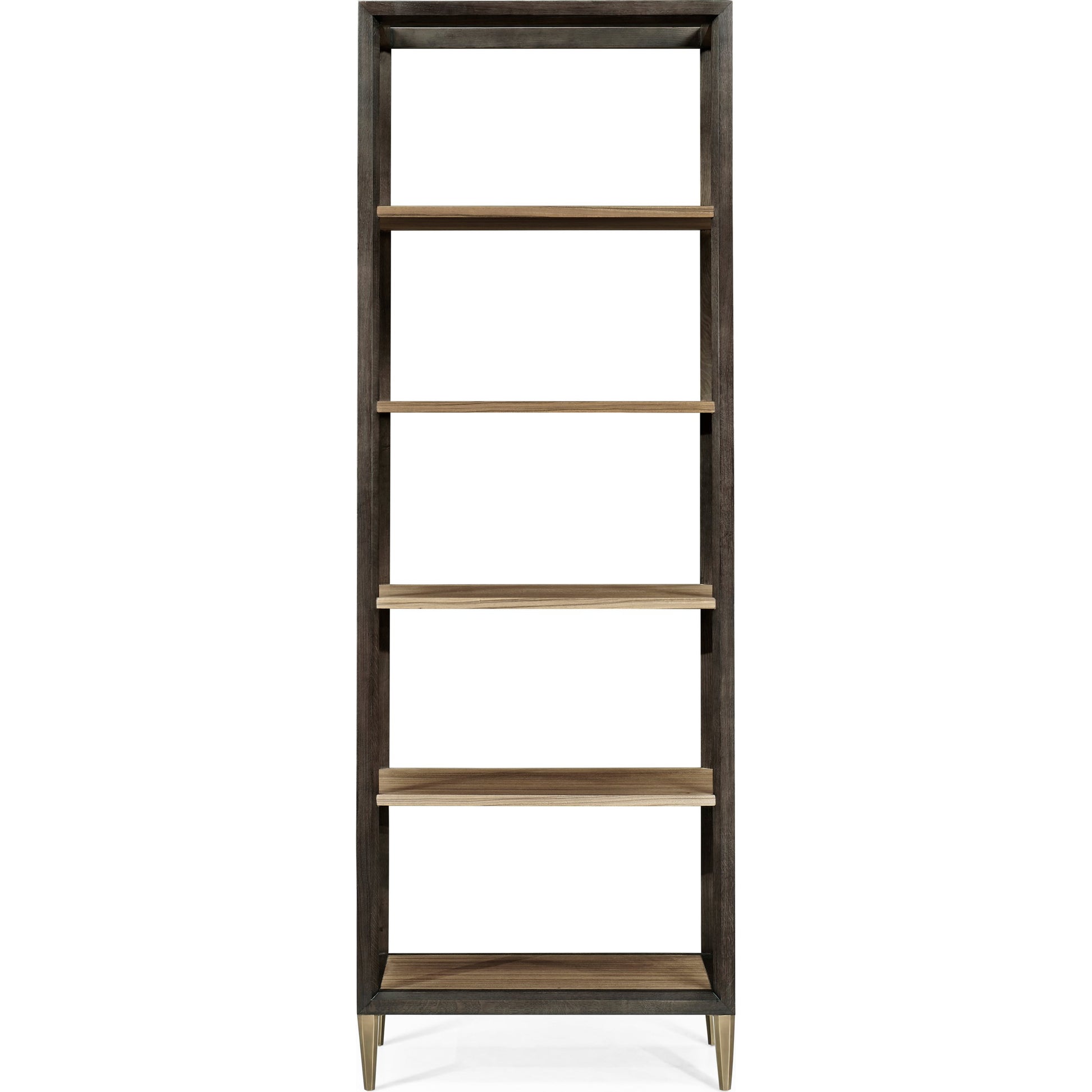 Hamilton Golden Amber Five-Tier Etagere by Jonathan Charles in brown and golden amber. Made from paldao veneer in a transitional style.