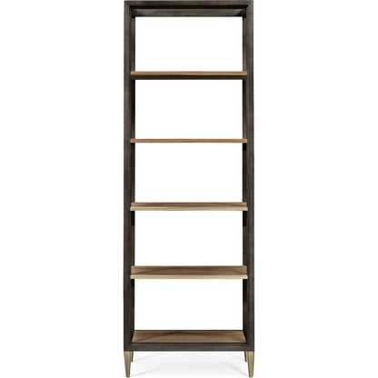 Hamilton Golden Amber Five-Tier Etagere by Jonathan Charles in brown and golden amber. Made from paldao veneer in a transitional style.