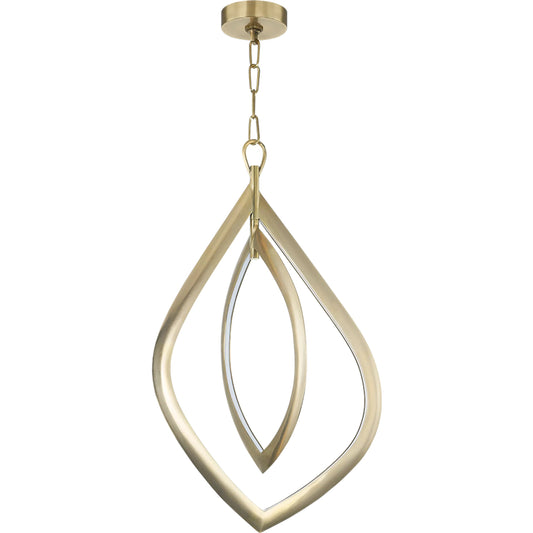 Arles Chandelier by Corbett in vintage brass. Made from brass in a modern style.