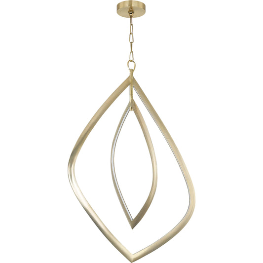 Arles Chandelier by Corbett in vintage brass. Made from brass in a modern style.