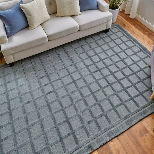 Channels Geometric Rug - 7278F by Feizy in gray, blue. Made from wool in a unique style.