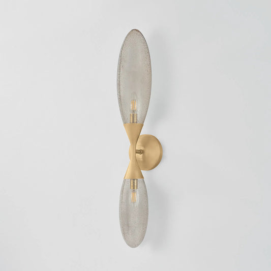Cordoba Wall Sconce by Corbett in vintage brass. Made from brass in a modern style.