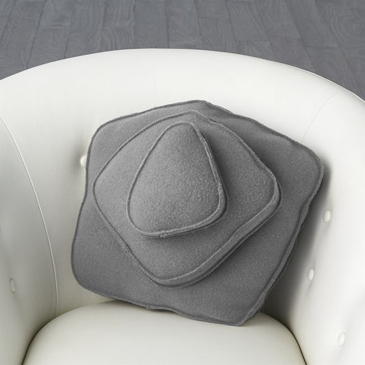 Rock Pillow by Global Views in gray. Made from shell: 70% wool, 30% acrylic in a eclectic & global style.