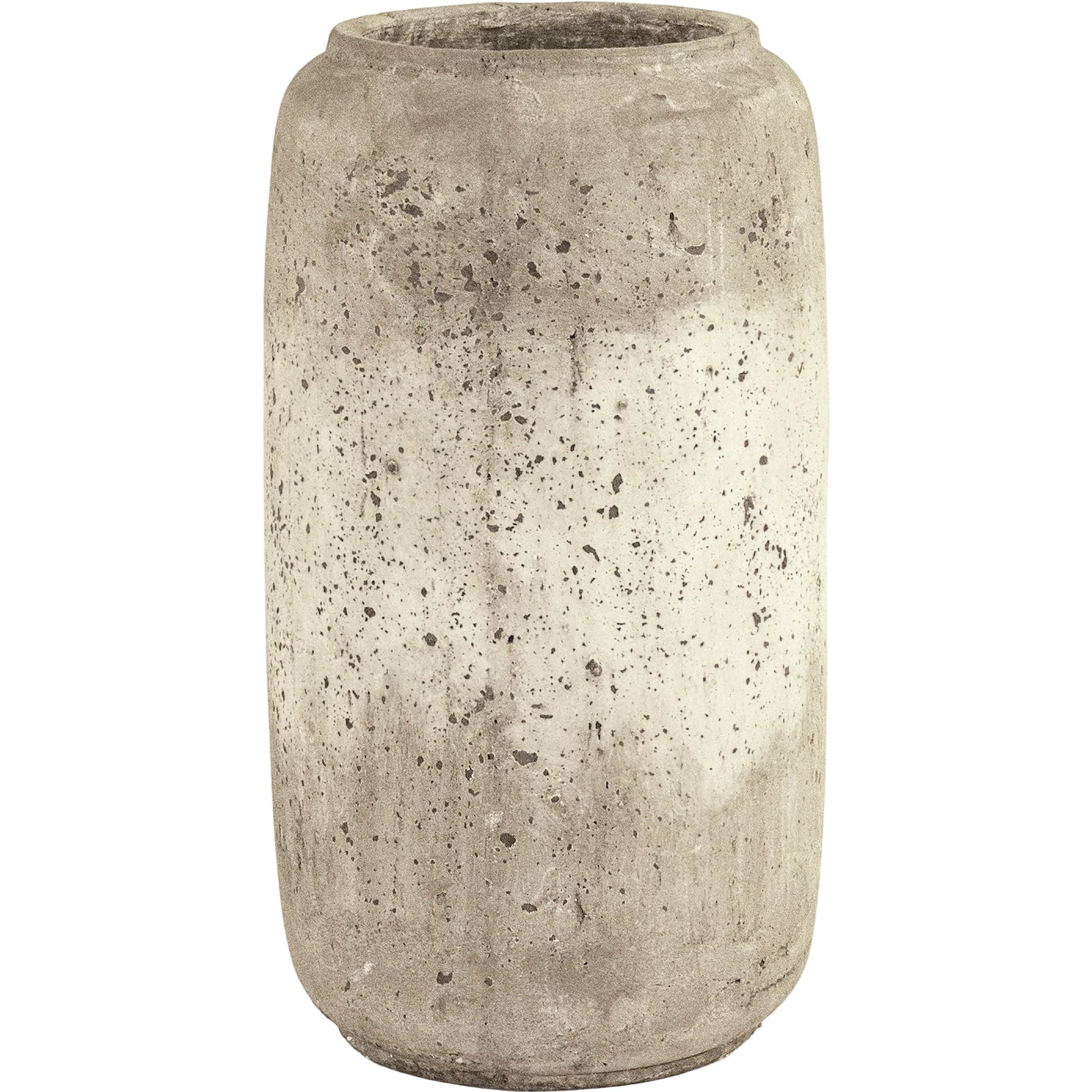 Distressed White Vase by Zentique in distressed grey wash. Made from terracotta in a rustic style.