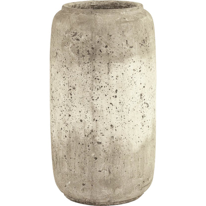 Distressed White Vase by Zentique in distressed grey wash. Made from terracotta in a rustic style.
