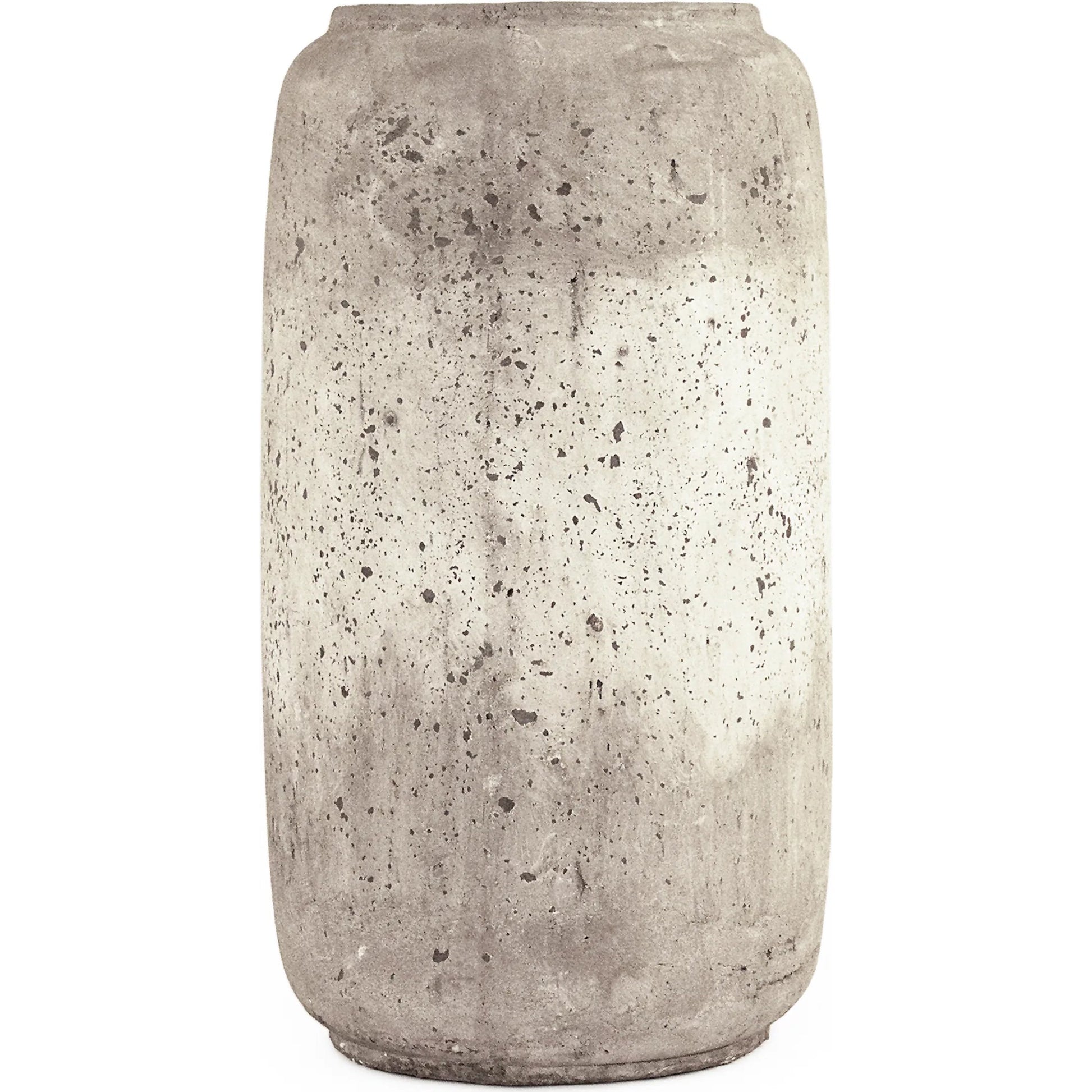 Distressed White Vase by Zentique in distressed grey wash. Made from terracotta in a rustic style.