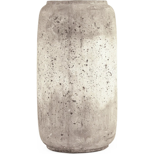Distressed White Vase by Zentique in distressed grey wash. Made from terracotta in a unique style.
