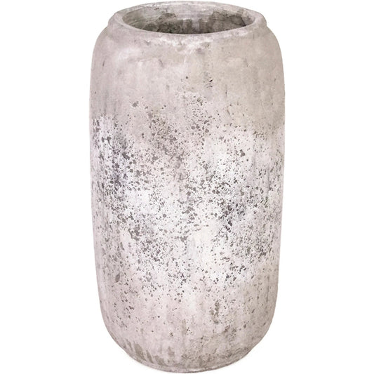Distressed Grey Vase by Zentique in distressed grey wash. Made from terracotta in a traditional style.