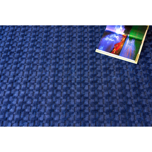 The Blues 4976 Rug by Exquisite Rugs in navy. Made from bamboo silk in a unique style.