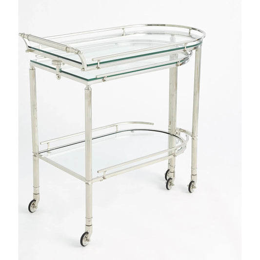 Gallery Folding Bar by Global Views. Made from brass, glass in a modern style.