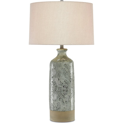 Stargazer Table Lamp by Currey and Company in gray. Made from terracotta, metal, glass mosaics in a modern style.
