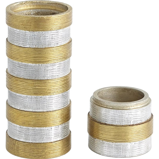 High Metal Horizontal Stripe Box by Global Views in nickel and brass. Made from unique in a unique style.