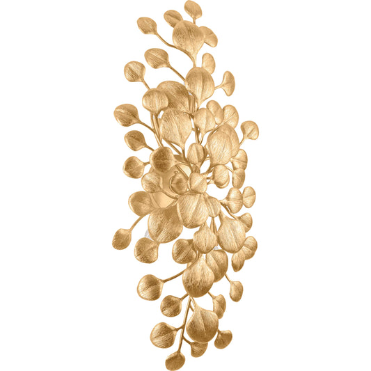 Menorca Wall Sconce by Corbett in vintage gold leaf. Made from iron in a unique style.