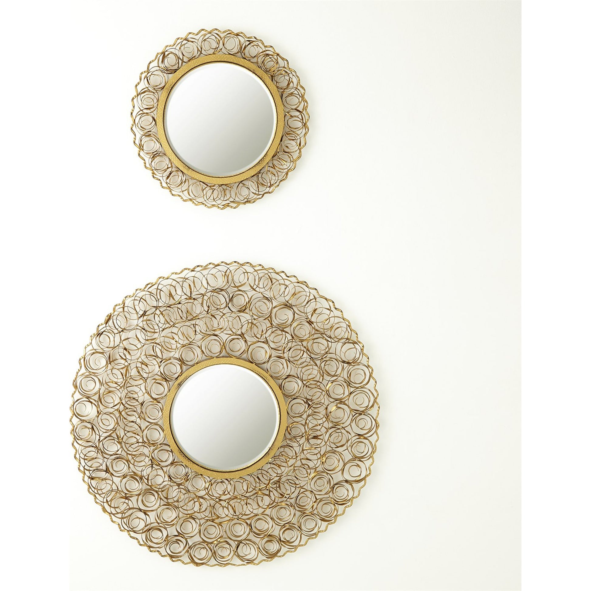 Curly Mirror by Global Views in nickel. Made from iron, mirror in a coastal style.