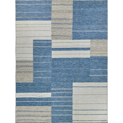 Scandinavian Rug by Exquisite Rugs in blue, ivory. Made from new zealand wool in a unique style.