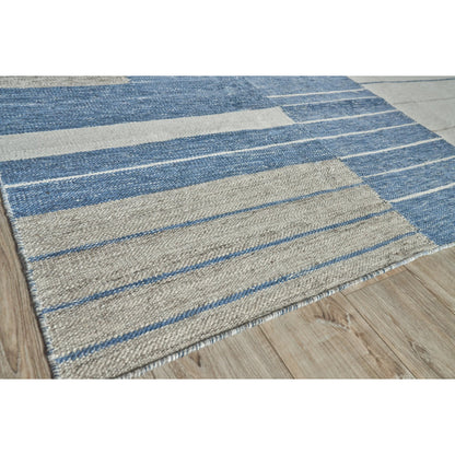 Scandinavian Rug by Exquisite Rugs in blue, ivory. Made from new zealand wool in a unique style.