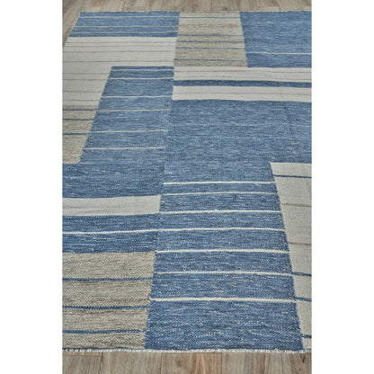 Scandinavian Rug by Exquisite Rugs in blue, ivory. Made from new zealand wool in a unique style.