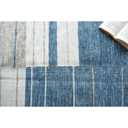 Scandinavian Rug by Exquisite Rugs in blue, ivory. Made from new zealand wool in a unique style.