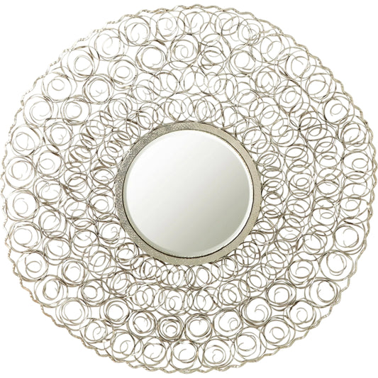 Curly Mirror by Global Views in nickel. Made from iron, mirror in a coastal style.