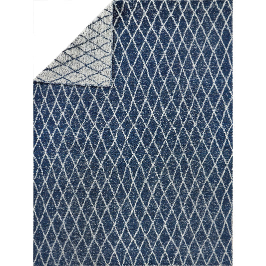 Giorgio 4995 Rug by Exquisite Rugs in navy, ivory. Made from p.e.t. yarn in a unique style.