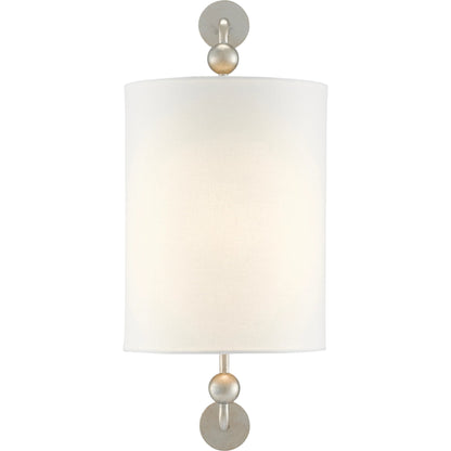 Tavey Wall Sconce by Currey and Company in contemporary gold leaf. Made from wrought iron in a transitional style.