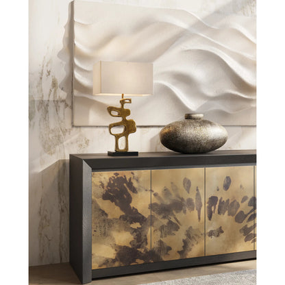 Brigadier Vase by Currey and Company in verdigris. Made from cast aluminum in a modern style.