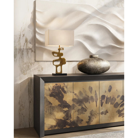 Brigadier Vase by Currey and Company in verdigris. Made from cast aluminum in a modern style.