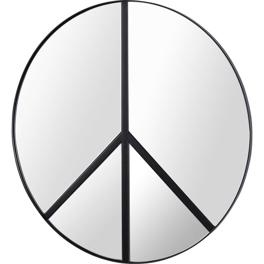 Paz Peace Sign Accent Mirror by Varaluz in black. Made from unique in a modern style.