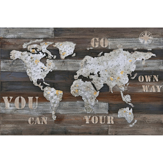 Wanderlust Rustic World Map by Varaluz in multi. Made from unique in a eclectic & global style.