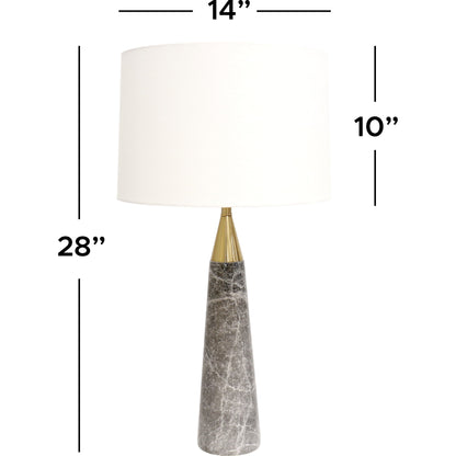 Marble Radiance Table Lamp by Pasargad Home in gold and gray. Made from marble in a transitional style.