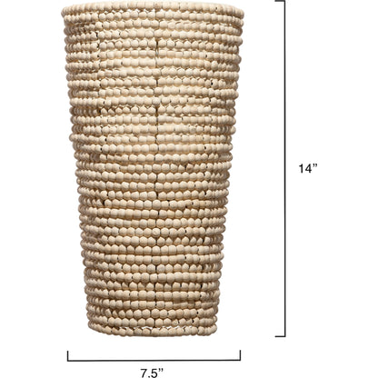 Seawall Beaded Cone Sconce by Jamie Young. Made from iron, mango wood in a coastal style.