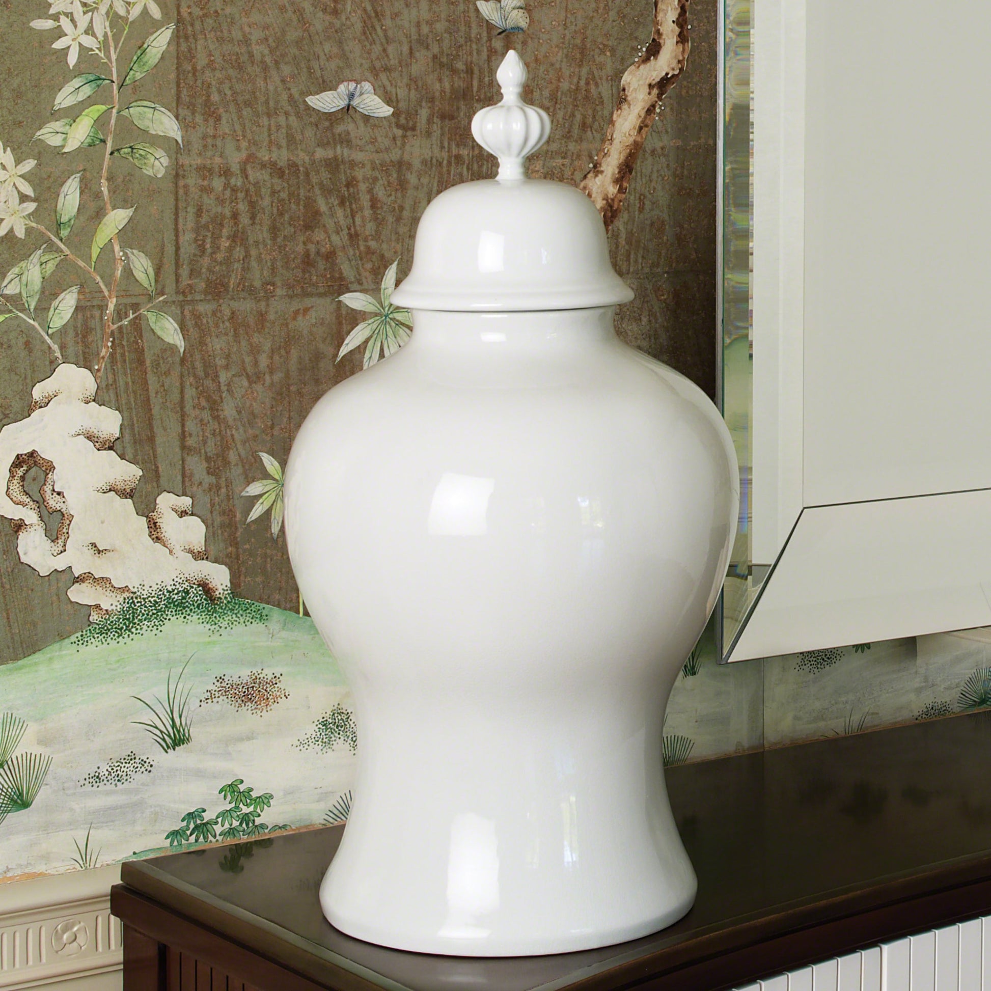 Beaufort Ginger Jar by Global Views in bronze. Made from ceramic in a transitional style.