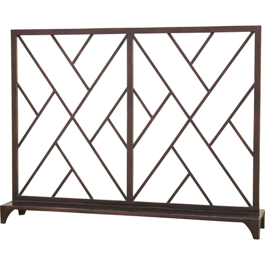 Chinoise Fret Fireplace Screen by Global Views. Made from iron in a transitional style.