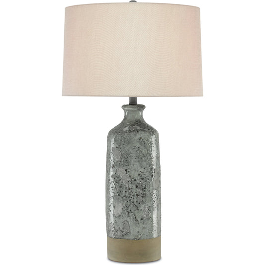 Stargazer Table Lamp by Currey and Company in gray. Made from terracotta, metal, glass mosaics in a modern style.
