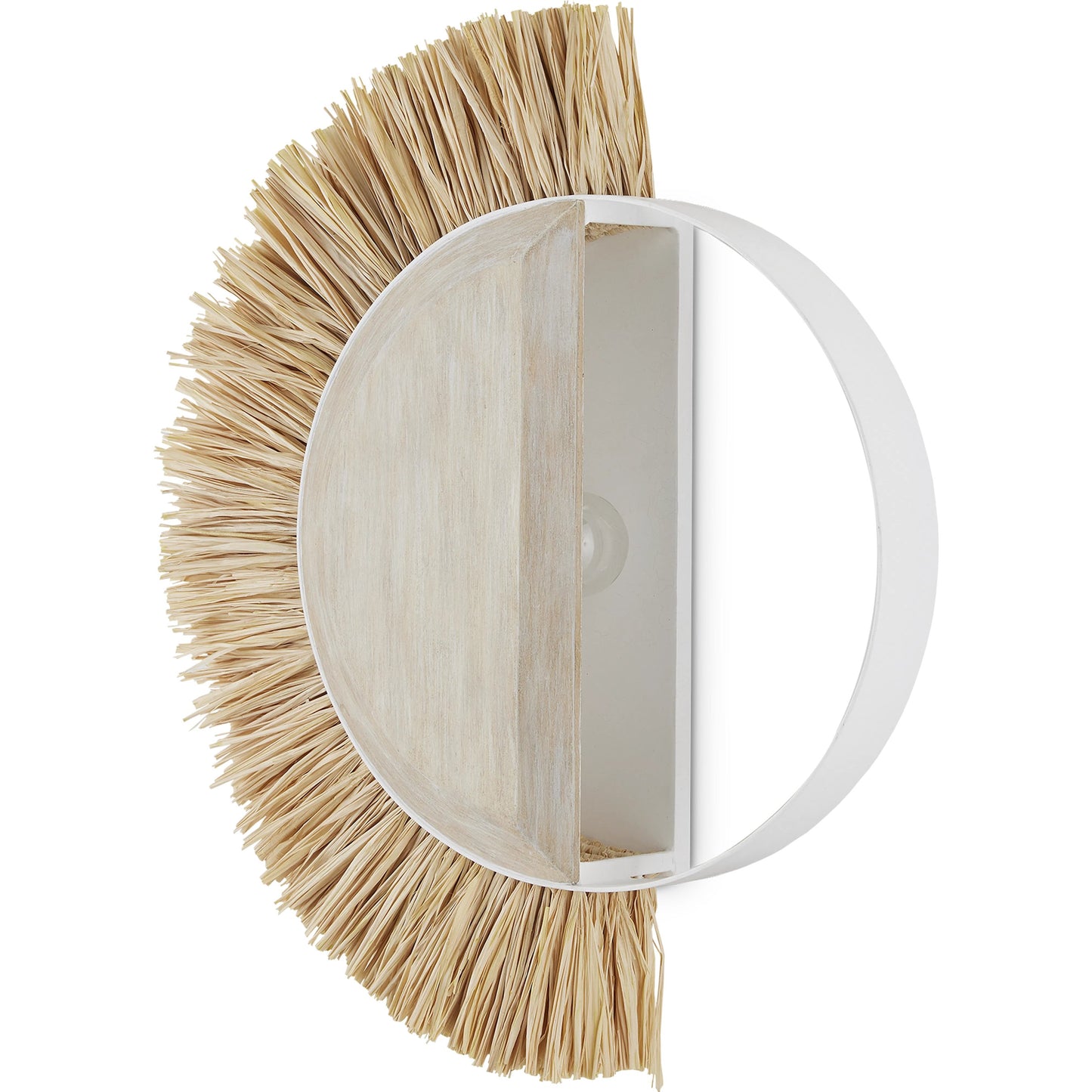 003 SI-1924177 | Additional Silo | Seychelles Wall Sconce by Currey and Company in sugar white, sandstone, natural. Made from wrought iron, wood, raffia in a coastal style.