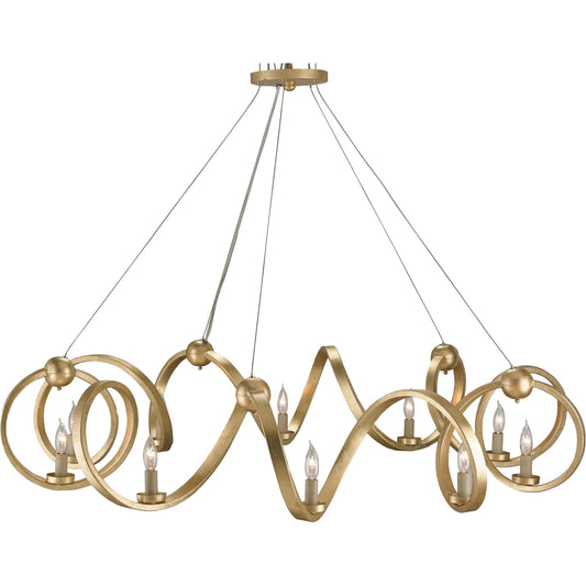 Ringmaster Chandelier by Currey and Company. Made from wrought iron in a modern style.