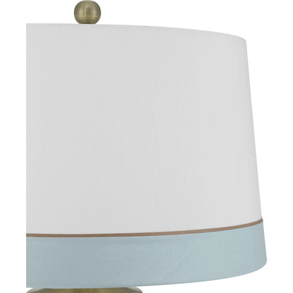 Kora Table Lamp by Currey and Company in white, light blue. Made from porcelain in a eclectic & global style.