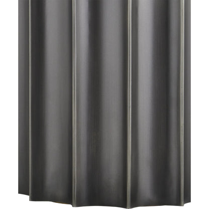 Kanti Accent Table by Currey and Company in graphite. Made from iron in a modern style.