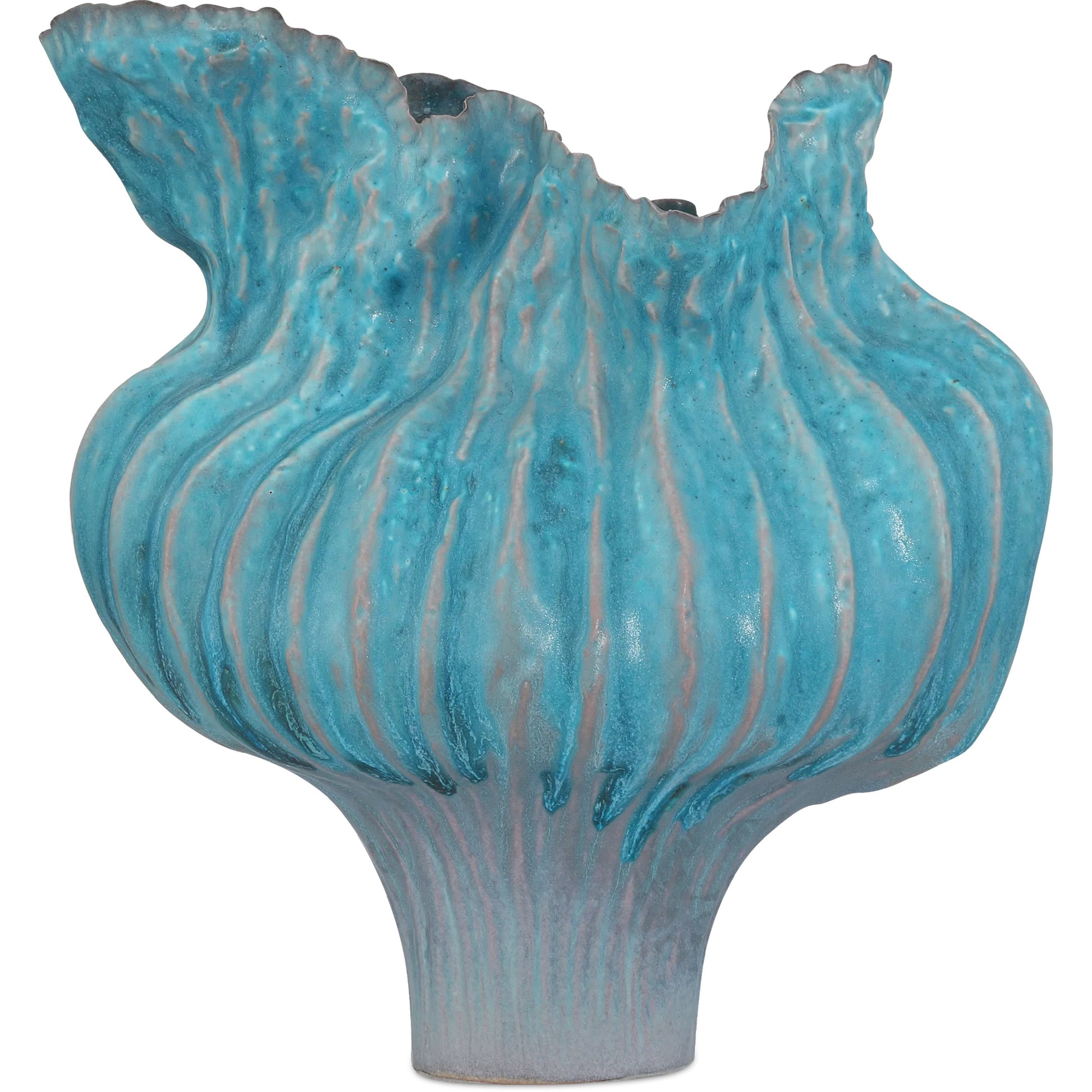Flying Silk Vase by Currey and Company in blue. Made from porcelain in a eclectic & global style.