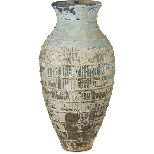 Lipari Urn by Currey and Company. Made from terracotta in a unique style.