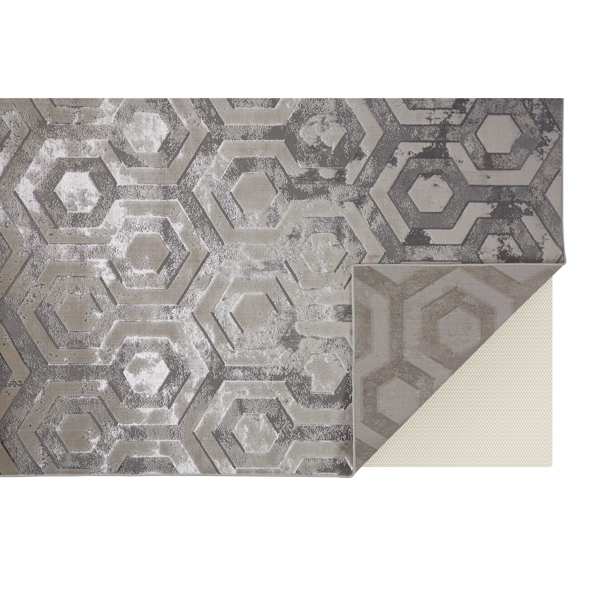 Micah Rug - 3046F by Feizy in gray, taupe, silver. Made from polyester, polypropylene in a unique style.