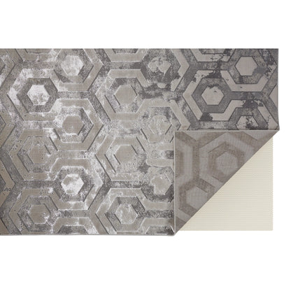Micah Rug - 3046F by Feizy in gray, taupe, silver. Made from polyester, polypropylene in a unique style.