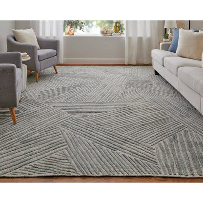 Elias Rug - ELS69FYF by Feizy in green, ivory, tan. Made from viscose, wool in a unique style.