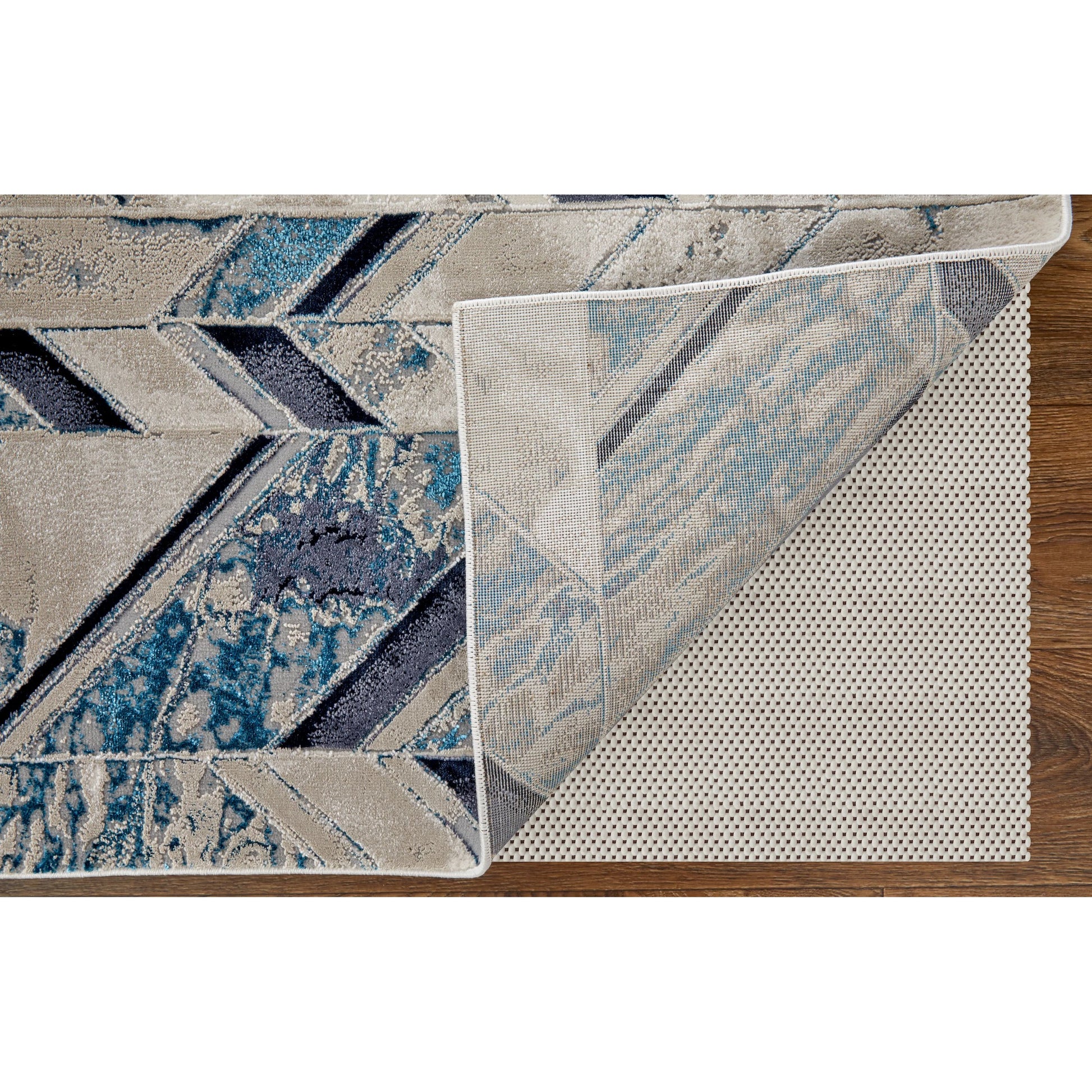 Indio Herringbone Rug - 39H1F by Feizy in ivory, blue, gray. Made from unique in a unique style.