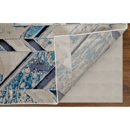 Indio Herringbone Rug - 39H1F by Feizy in ivory, blue, gray. Made from unique in a unique style.