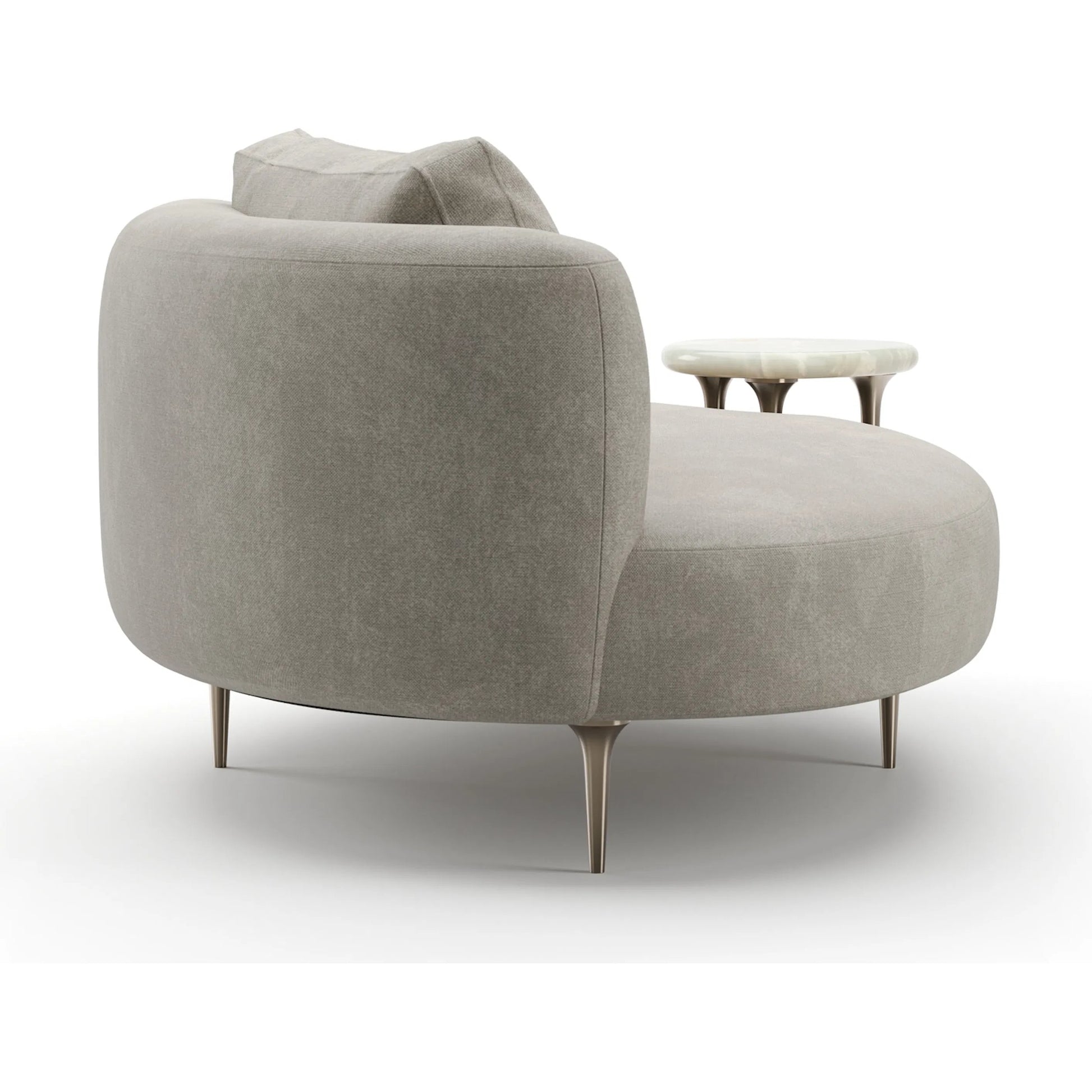Echo Lounge by Caracole in champagne gold, gray and champagne gold. Made from metal in a transitional style.