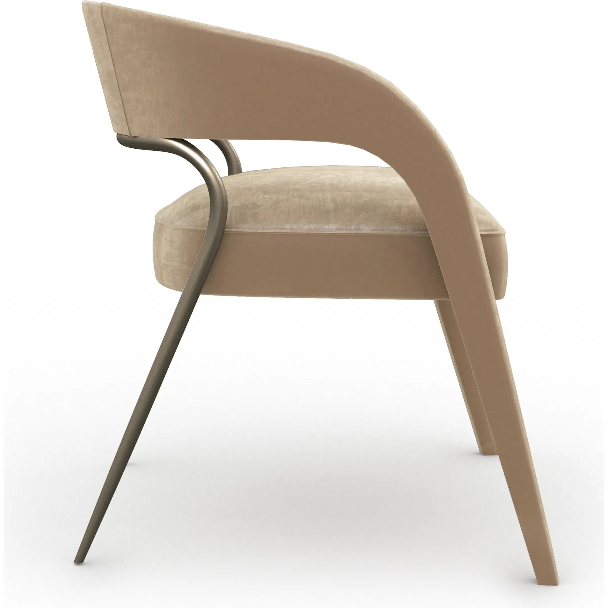 Gazelle Dining Chair by Caracole in brushed gold. Made from unique in a modern style.