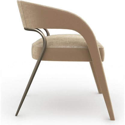 Gazelle Dining Chair by Caracole in brushed gold. Made from unique in a modern style.